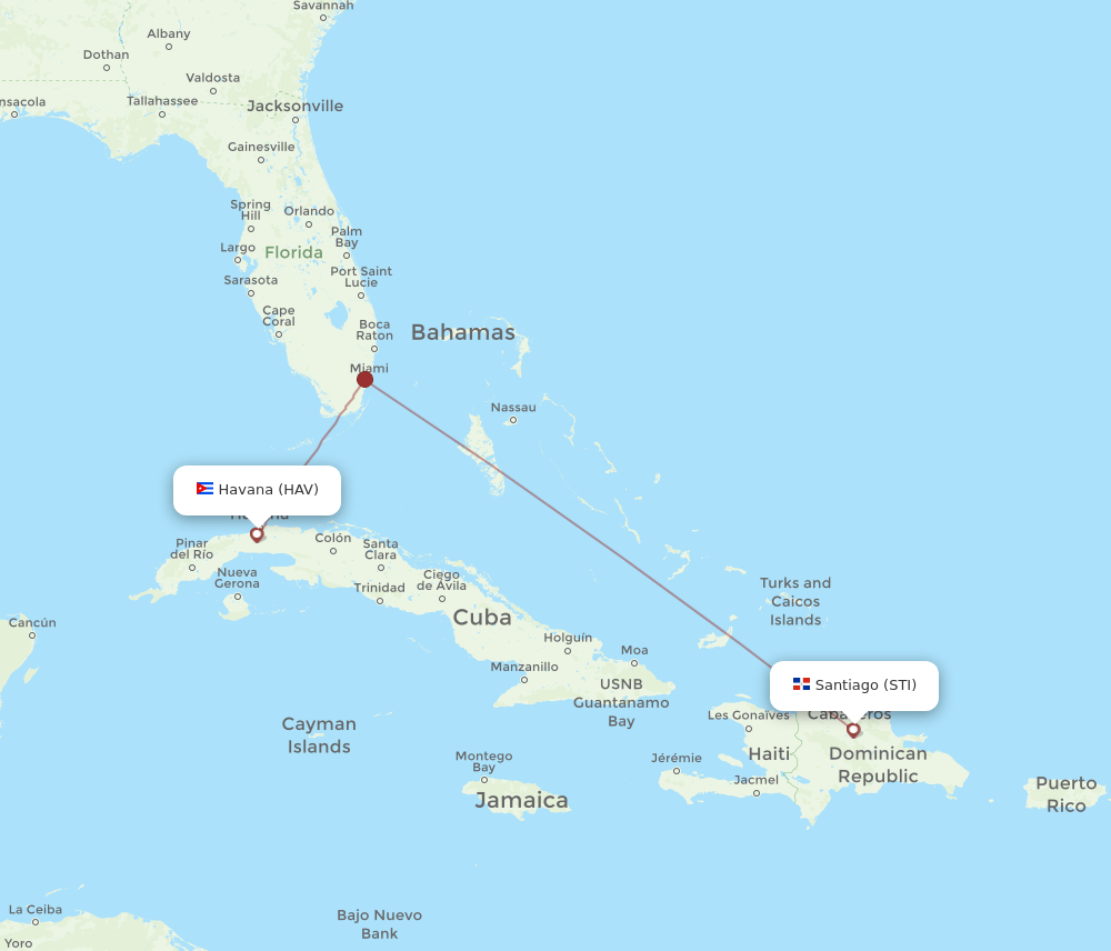 STI-HAV flight routes