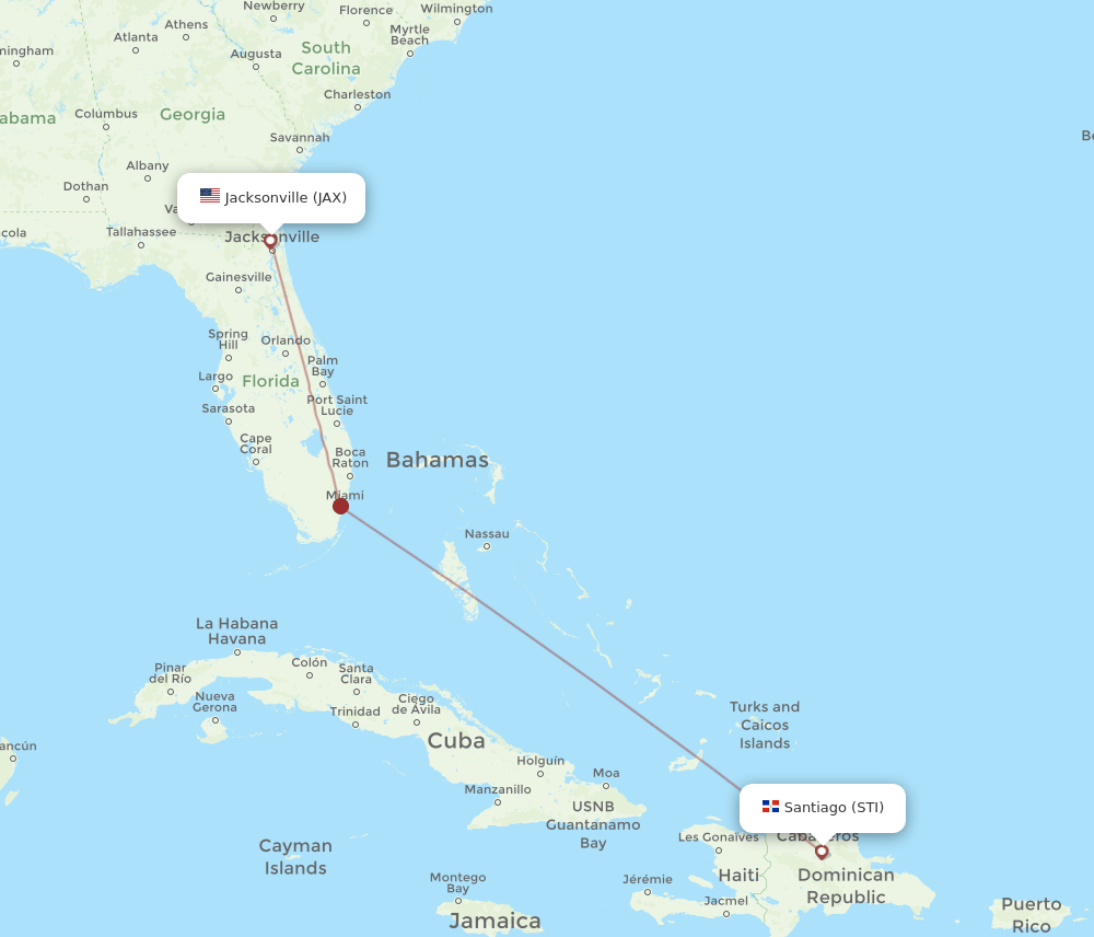 STI-JAX flight routes
