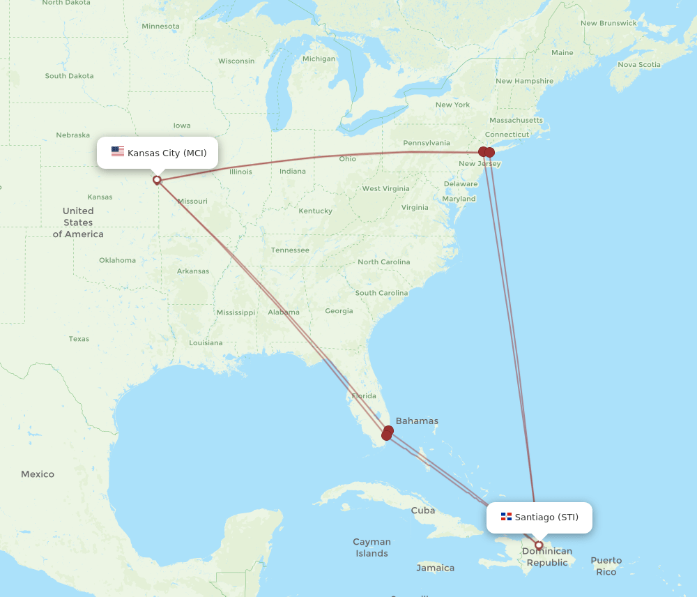 STI-MCI flight routes