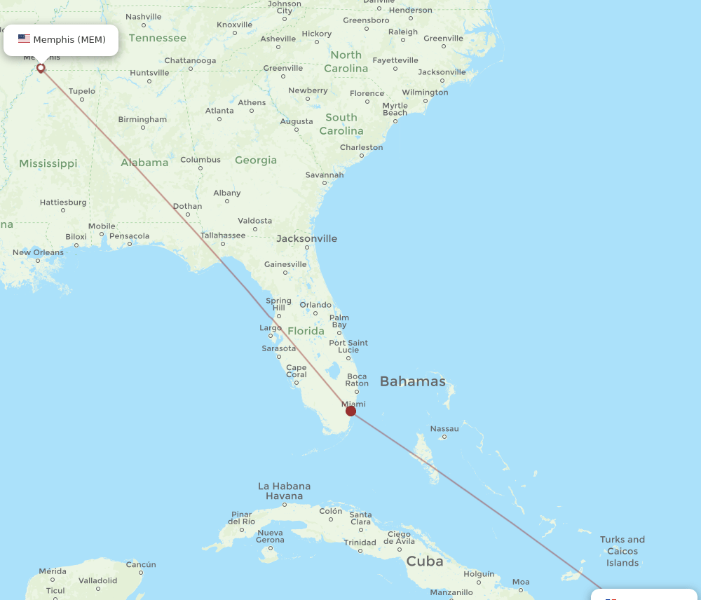 STI-MEM flight routes
