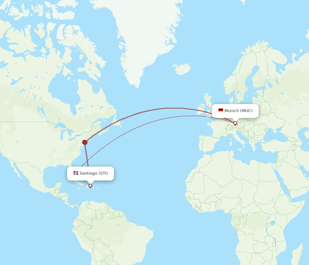STI-MUC flight routes