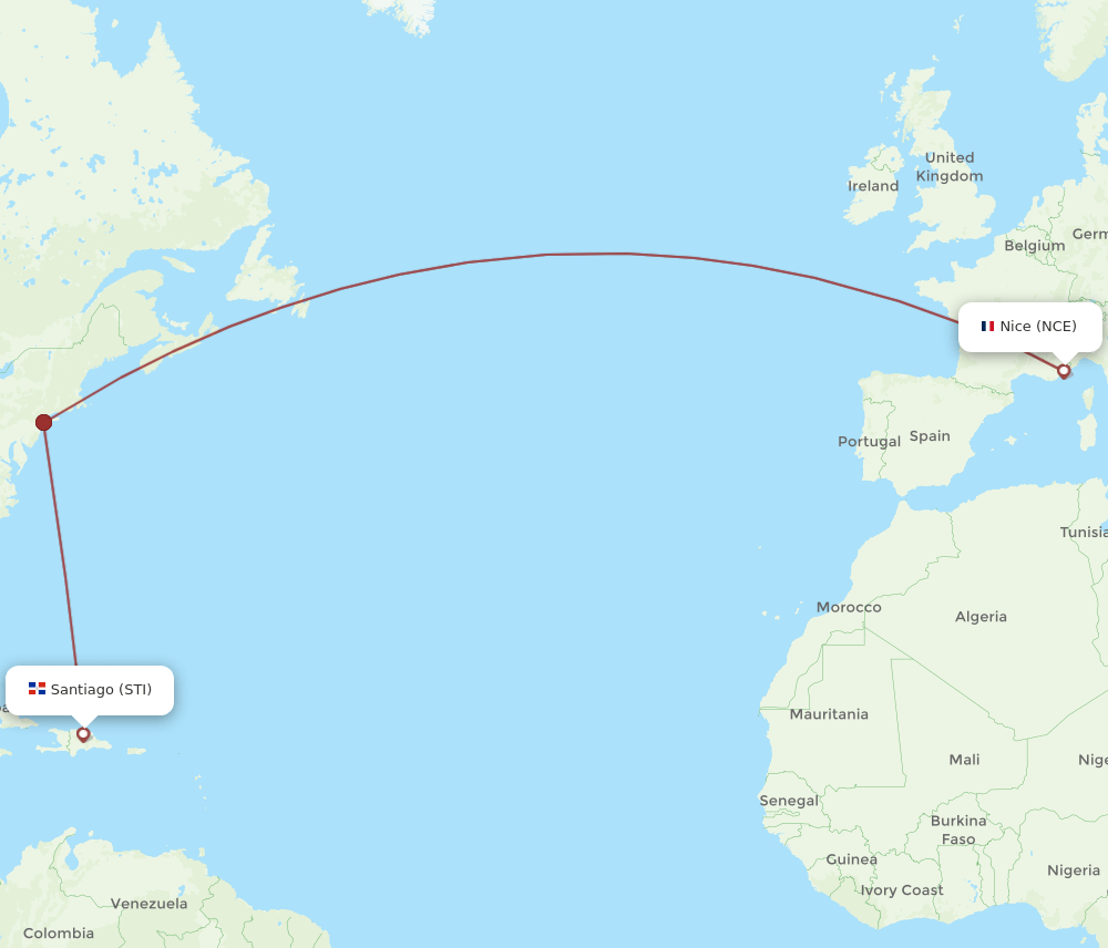 STI-NCE flight routes