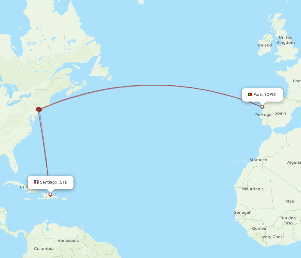 STI-OPO flight routes