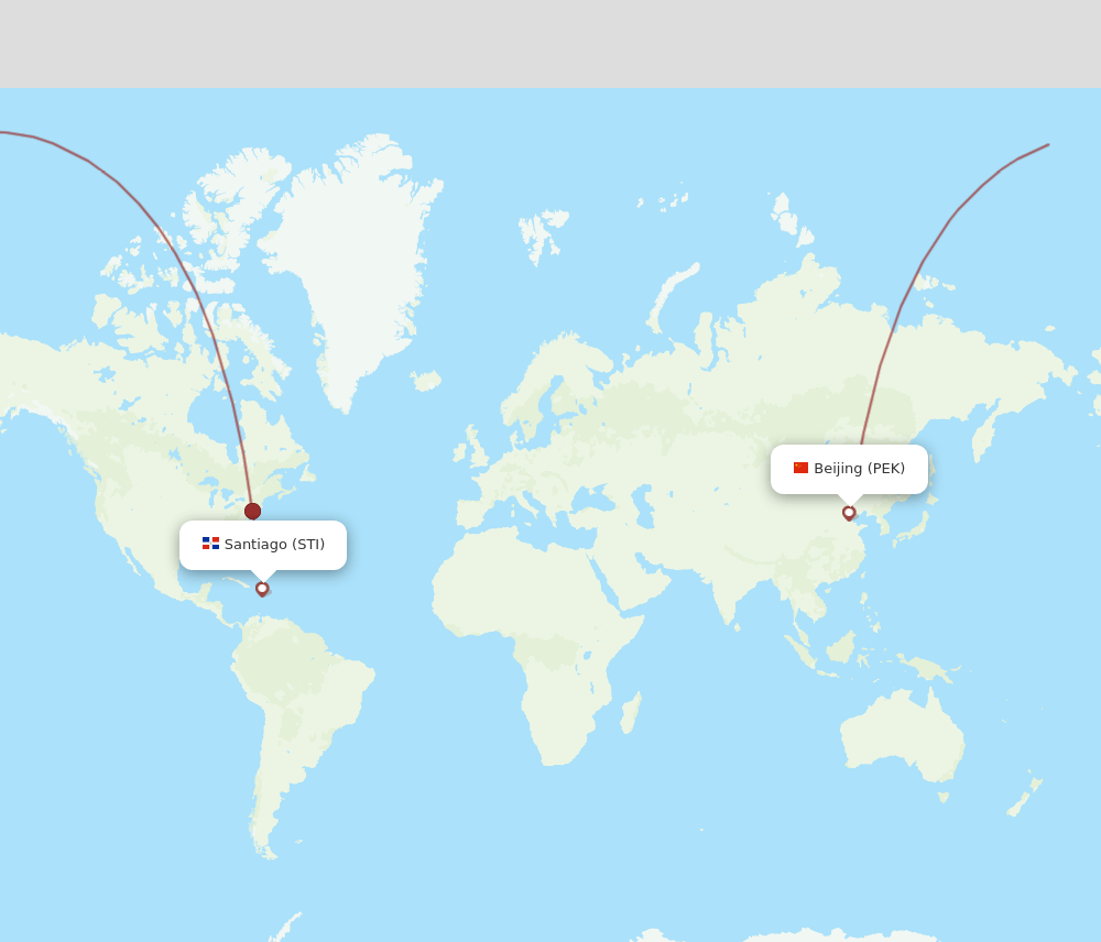 STI-PEK flight routes