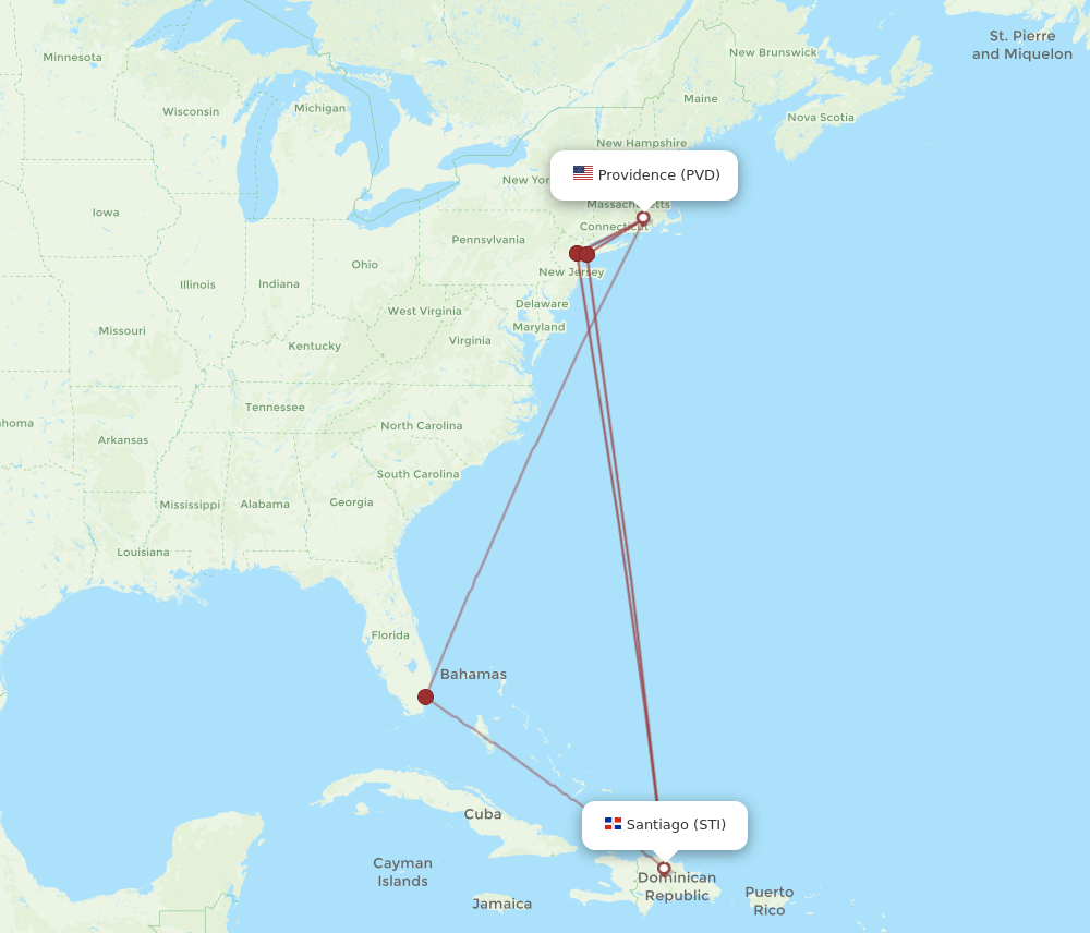 STI-PVD flight routes