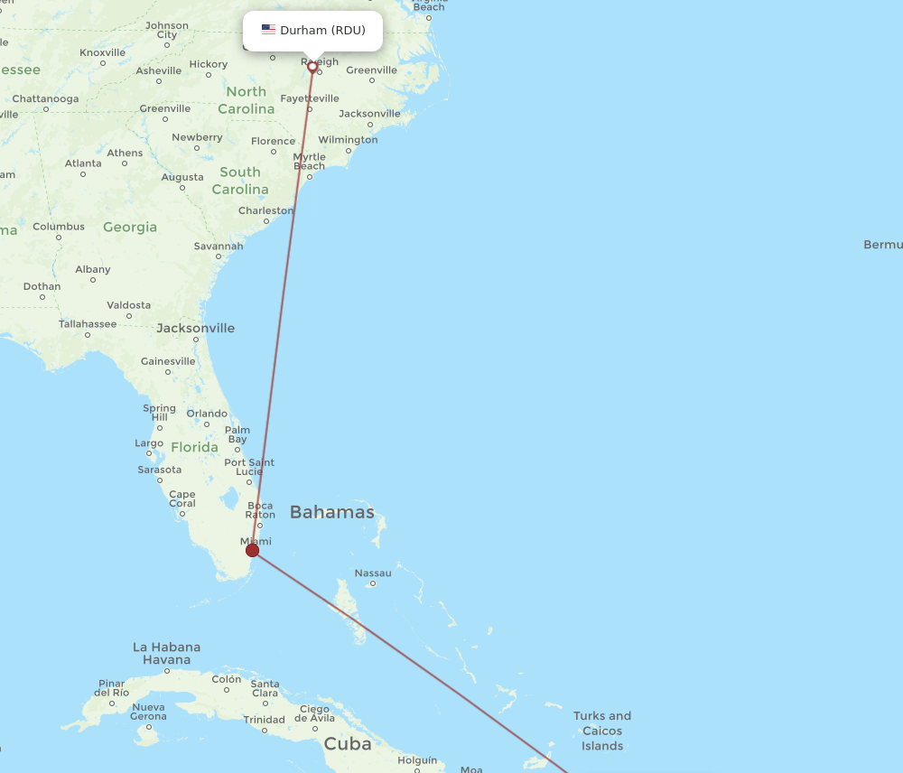 STI-RDU flight routes
