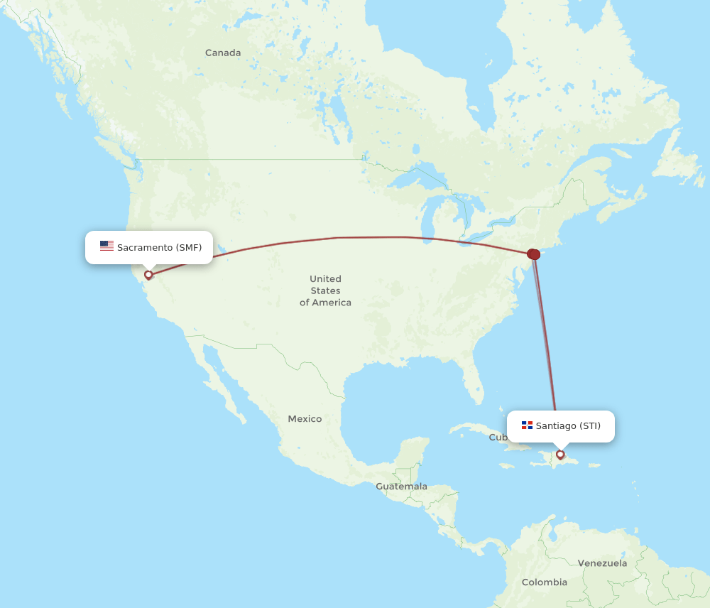 STI-SMF flight routes