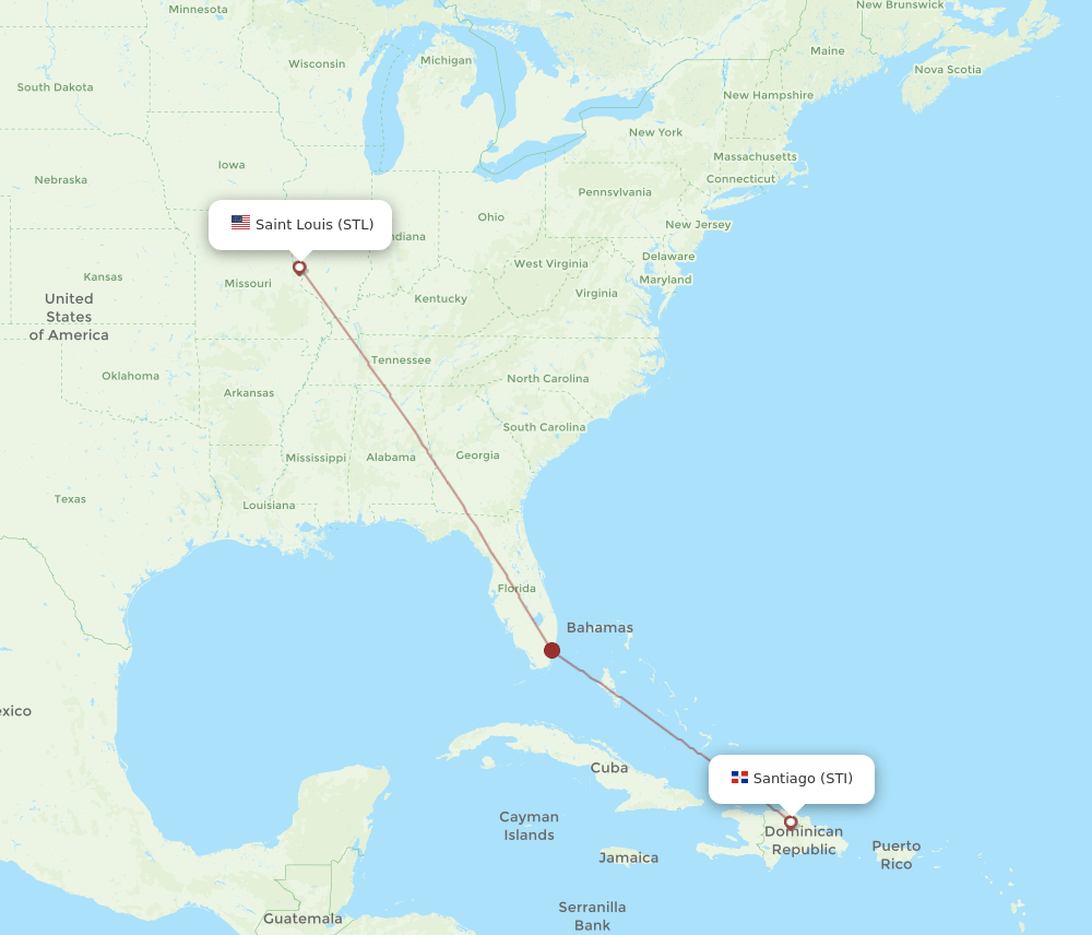 STI-STL flight routes