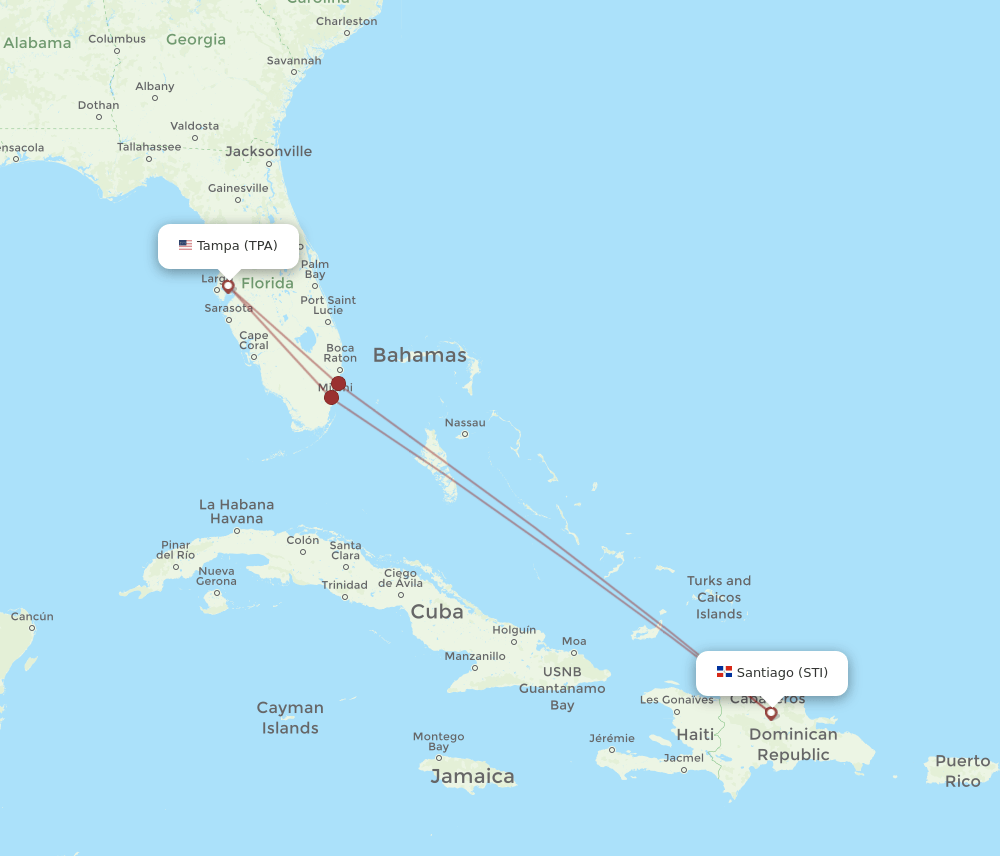 STI-TPA flight routes