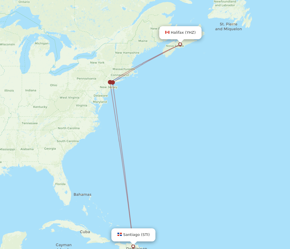 STI-YHZ flight routes