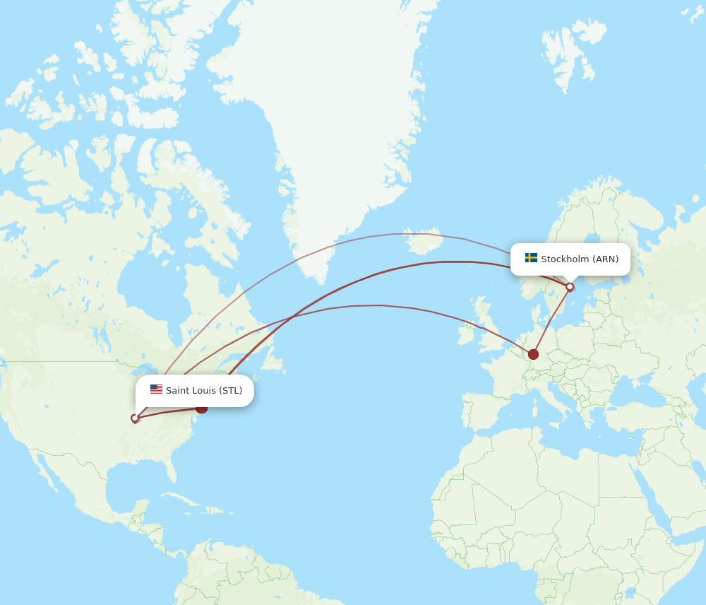STL-ARN flight routes