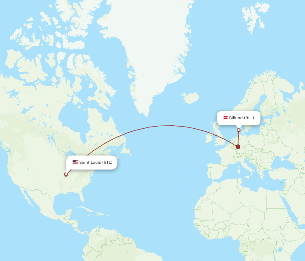 STL-BLL flight routes