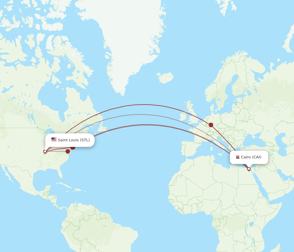 STL-CAI flight routes