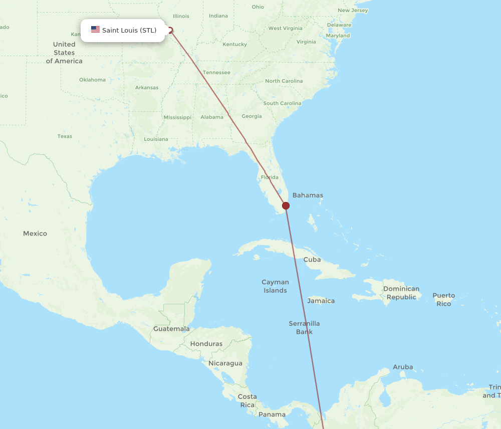 STL-CLO flight routes
