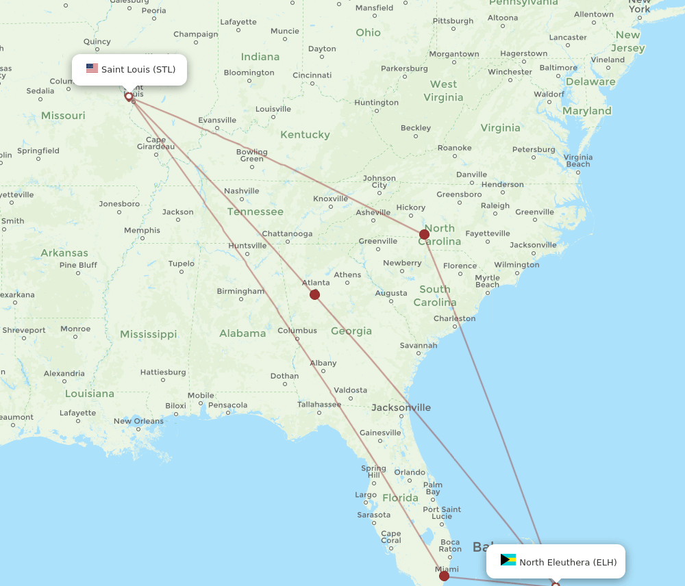 STL-ELH flight routes