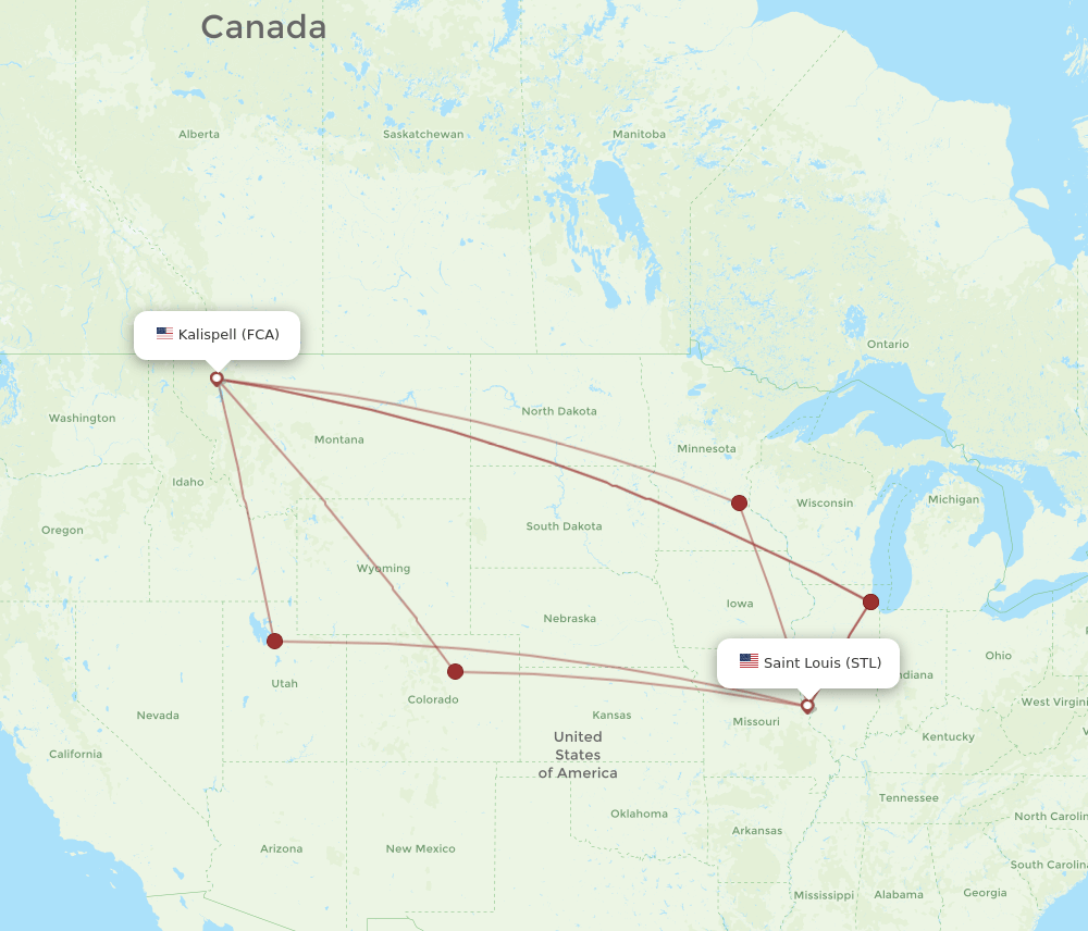 STL-FCA flight routes