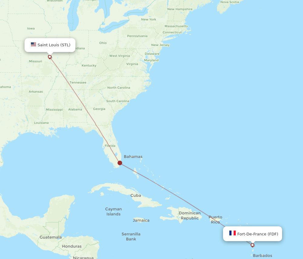STL-FDF flight routes