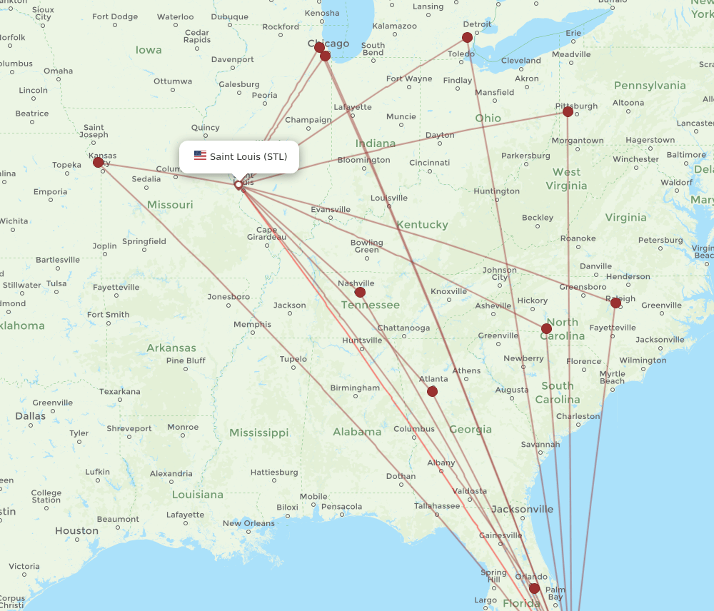 STL-FLL flight routes