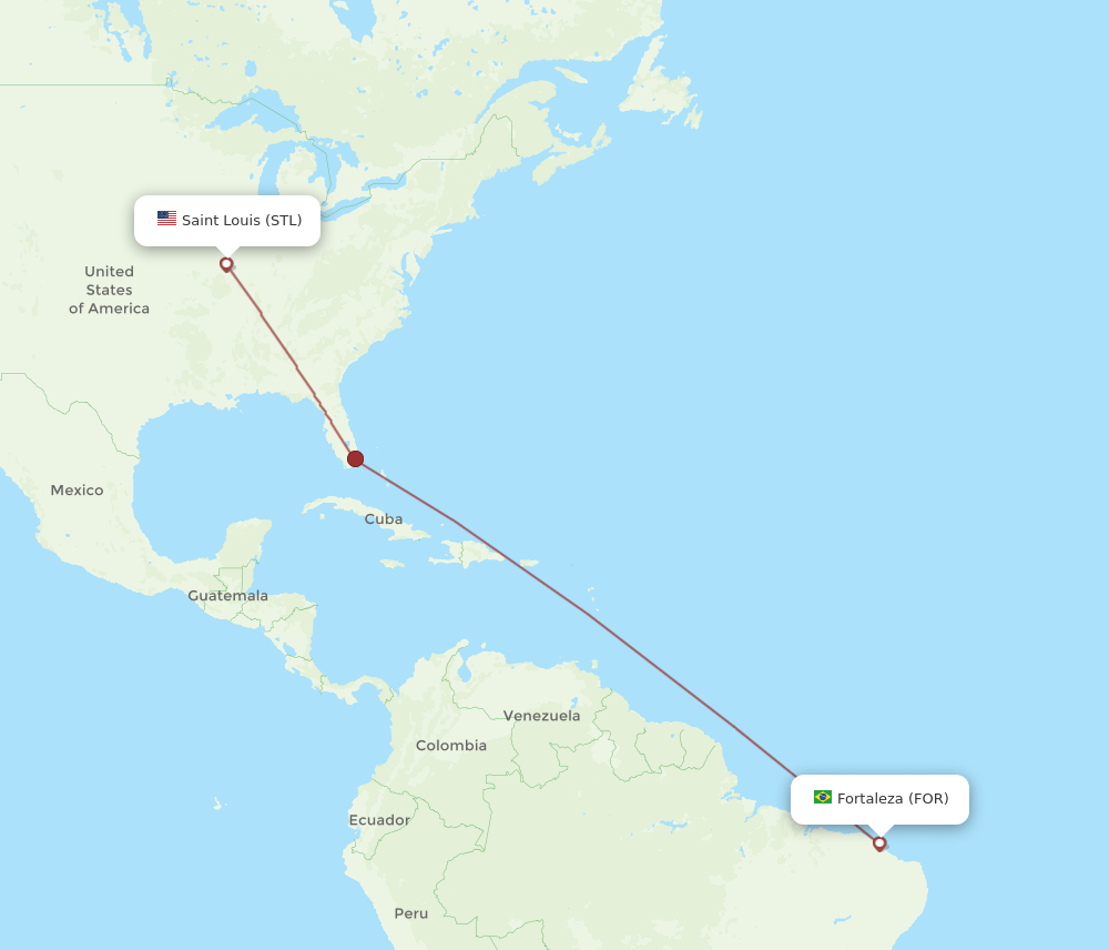 STL-FOR flight routes