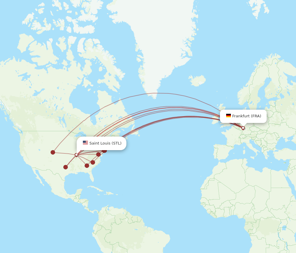 STL-FRA flight routes