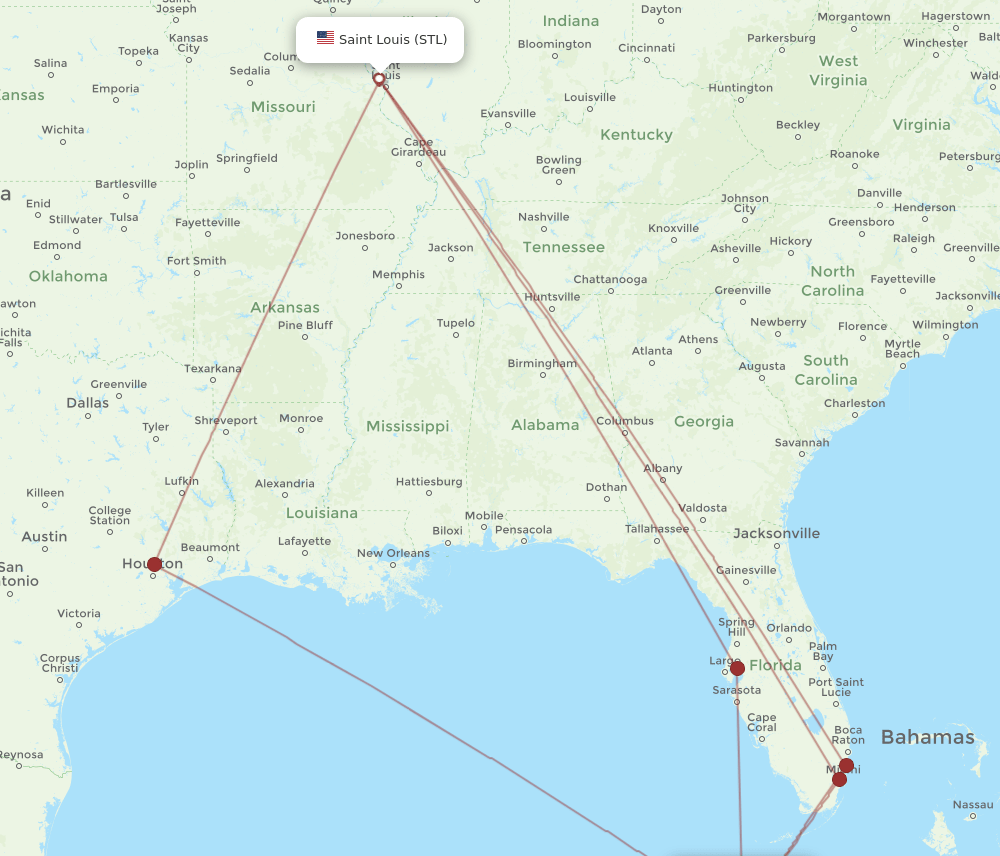 STL-HAV flight routes