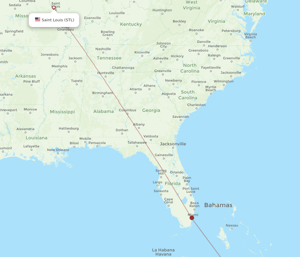 STL-HOG flight routes