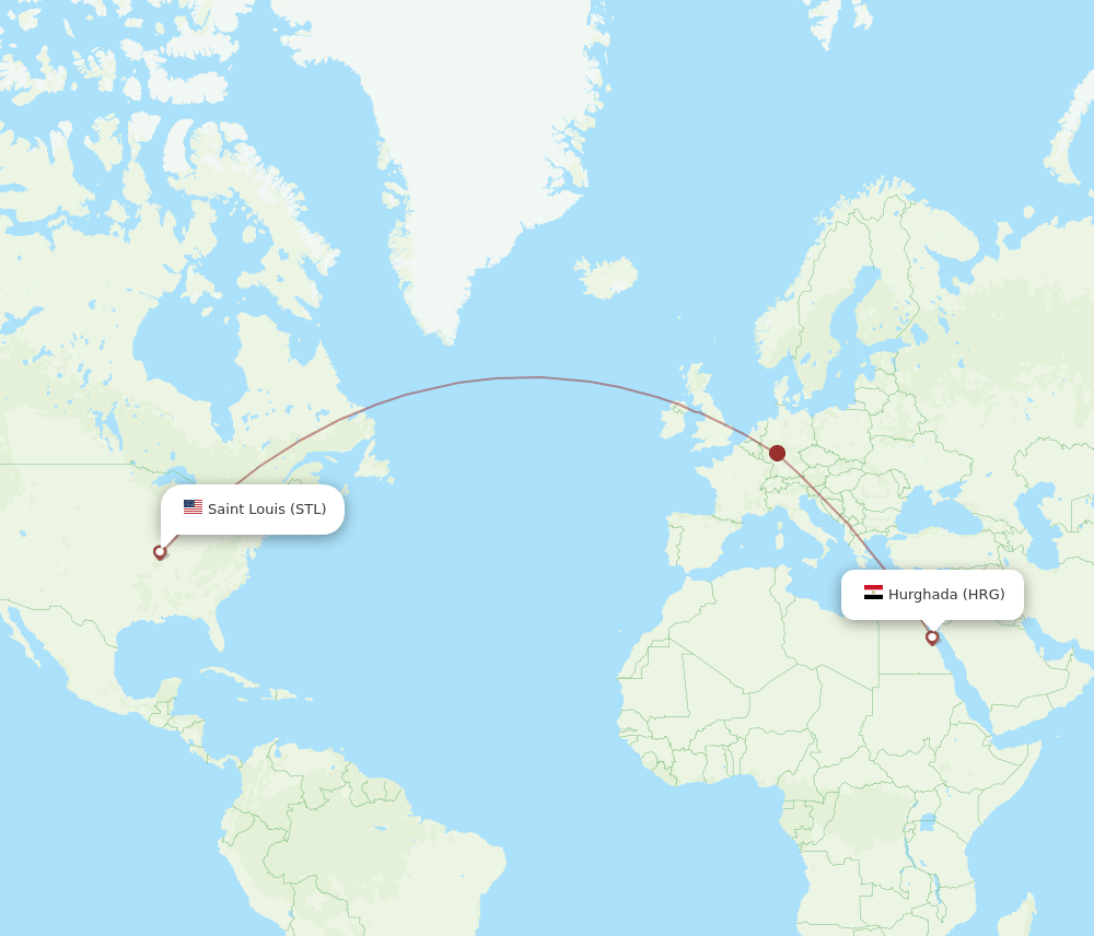 STL-HRG flight routes