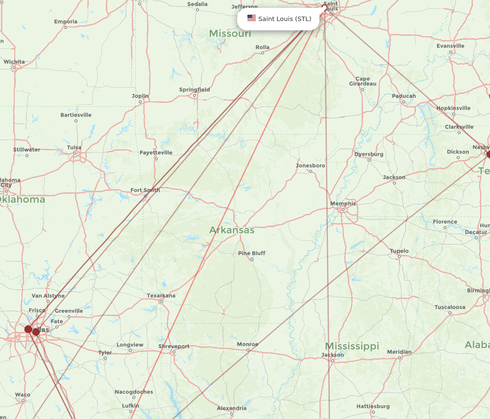 STL-IAH flight routes
