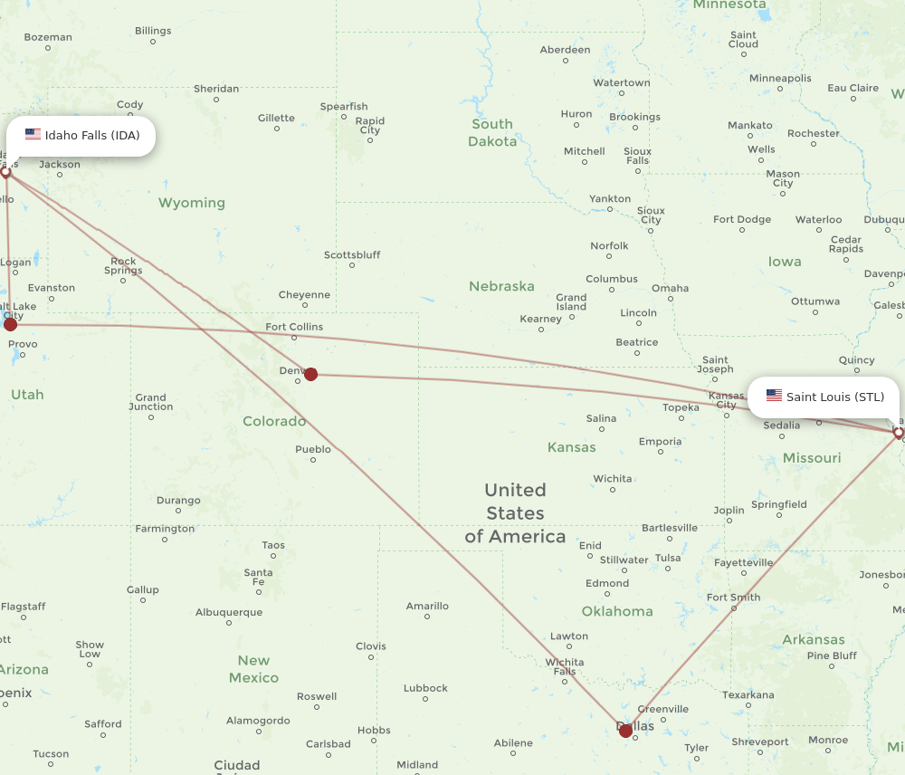 STL-IDA flight routes