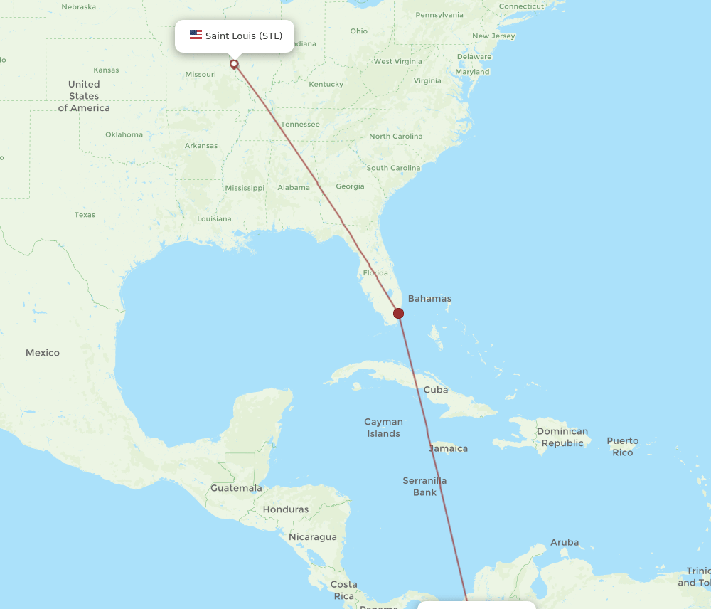 STL-MDE flight routes
