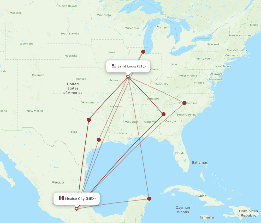 STL-MEX flight routes