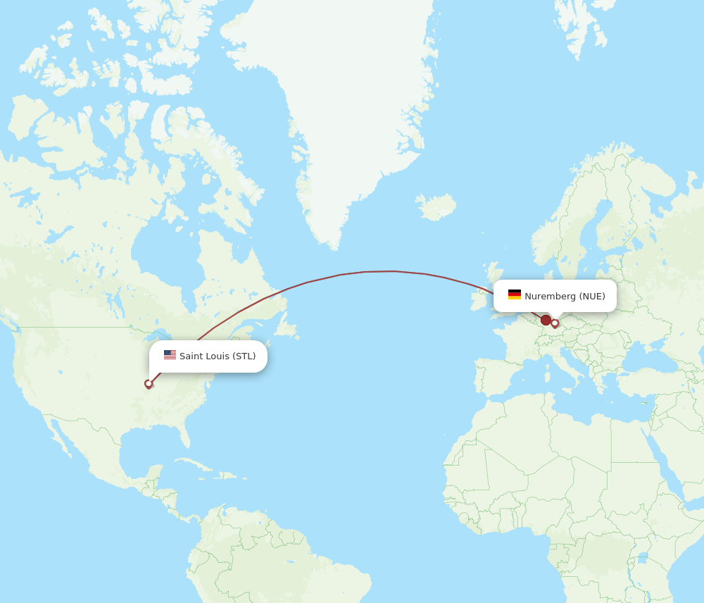 STL-NUE flight routes