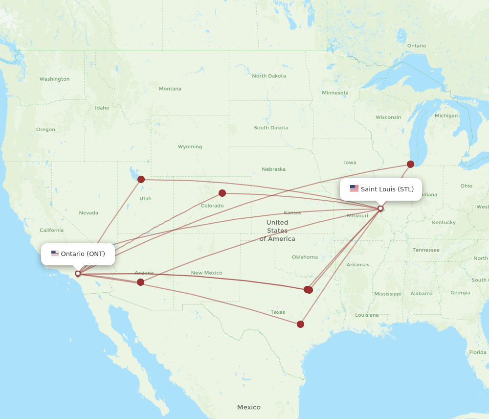 STL-ONT flight routes