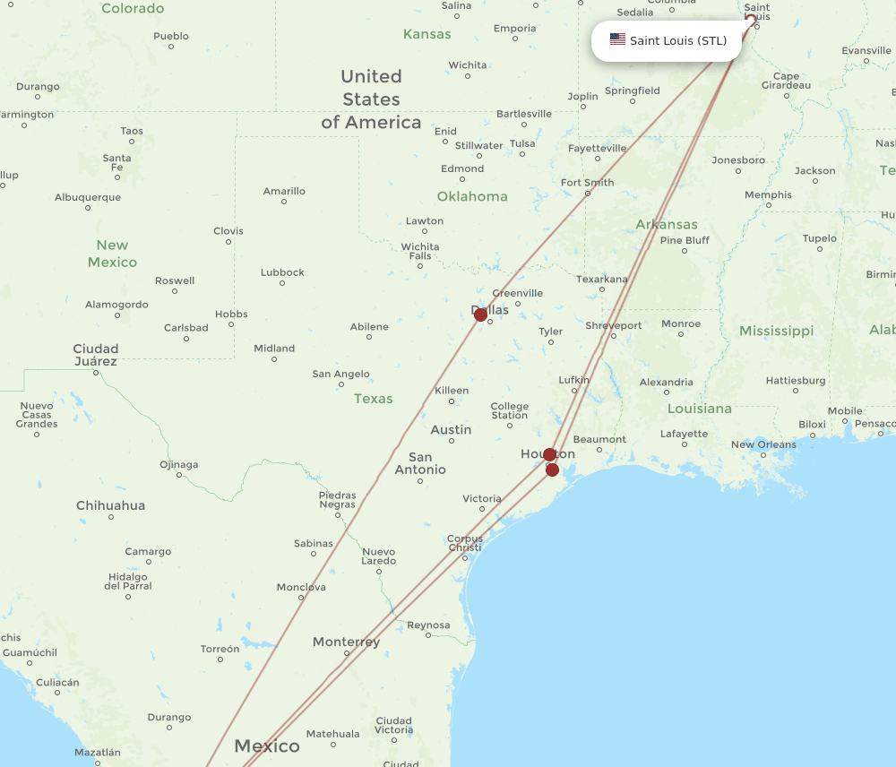 STL to PVR flights and routes map