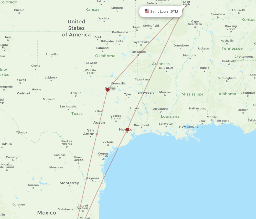 STL-QRO flight routes