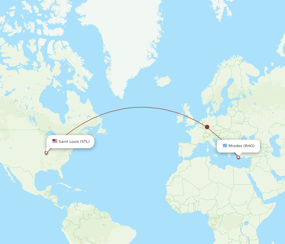 STL-RHO flight routes