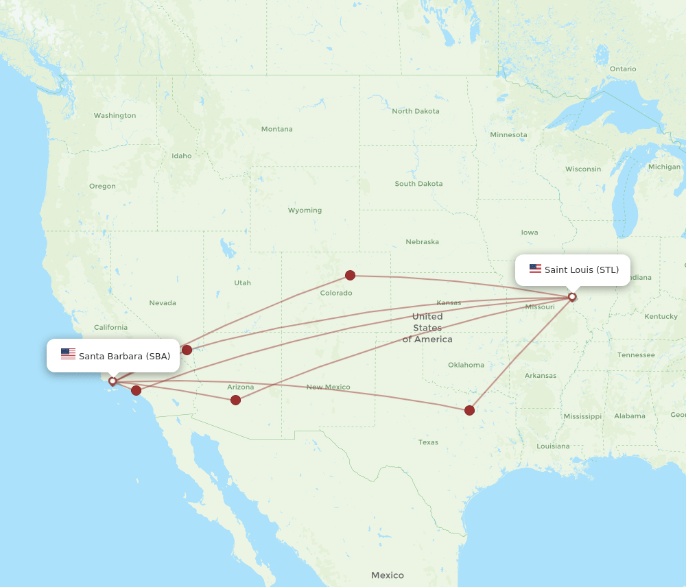 STL-SBA flight routes