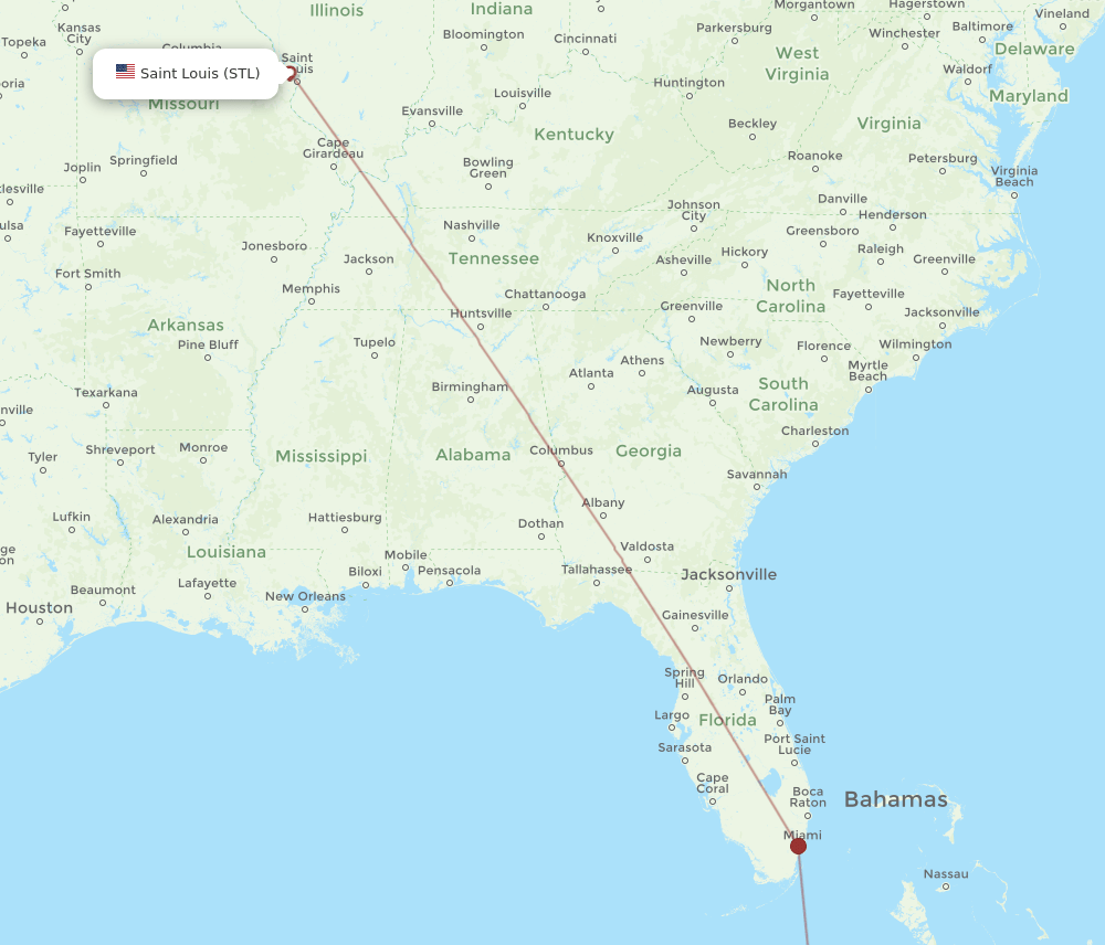 STL-SNU flight routes