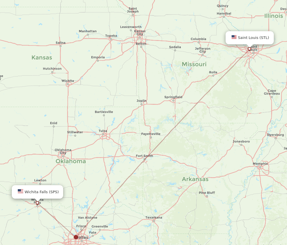 STL-SPS flight routes