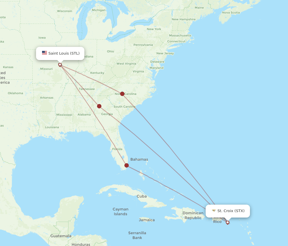 STL-STX flight routes