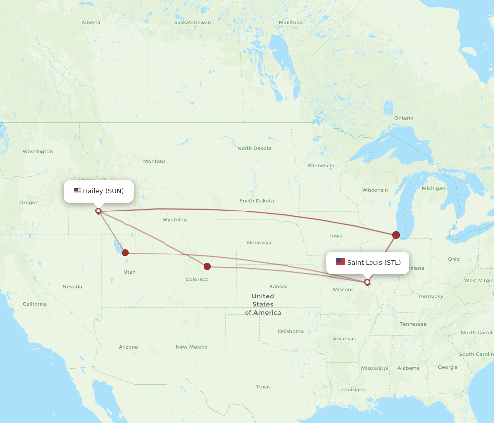 STL-SUN flight routes