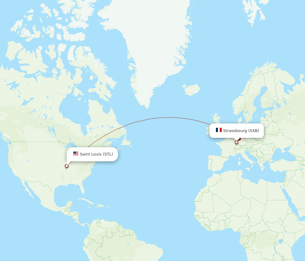 STL-SXB flight routes