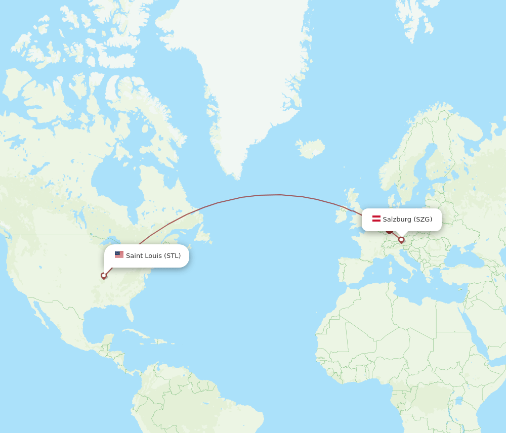 STL-SZG flight routes