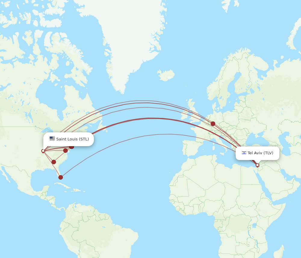 STL-TLV flight routes