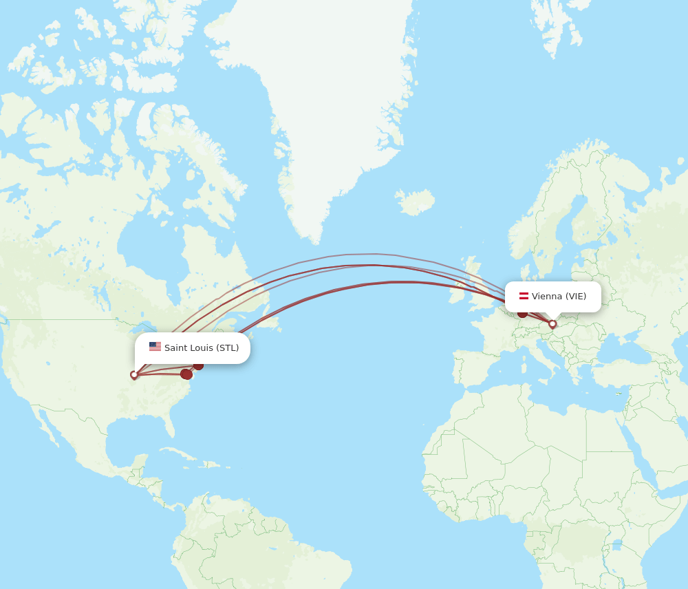 STL-VIE flight routes