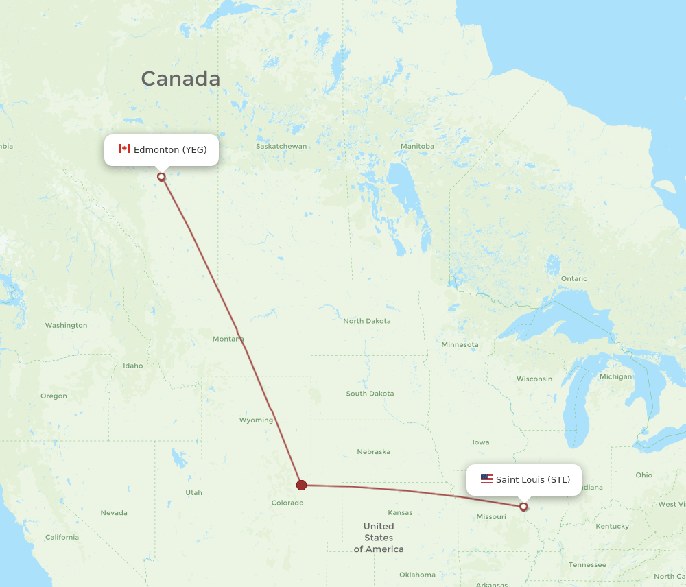 STL-YEG flight routes