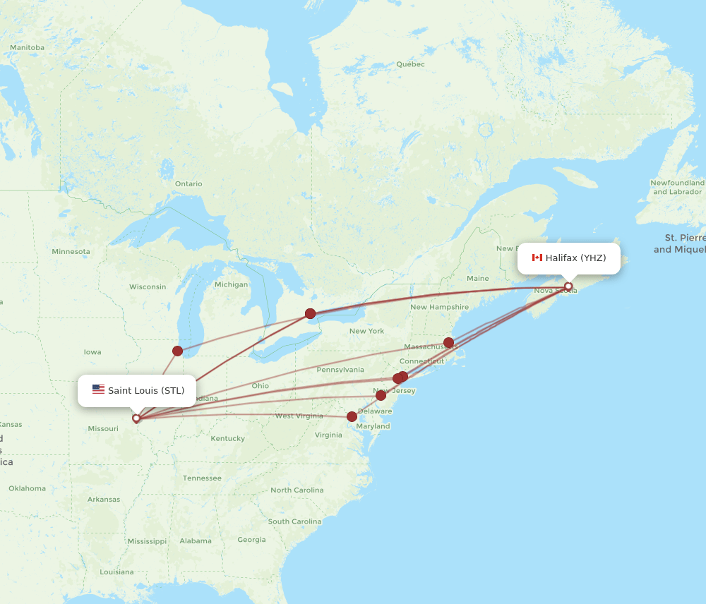 STL-YHZ flight routes