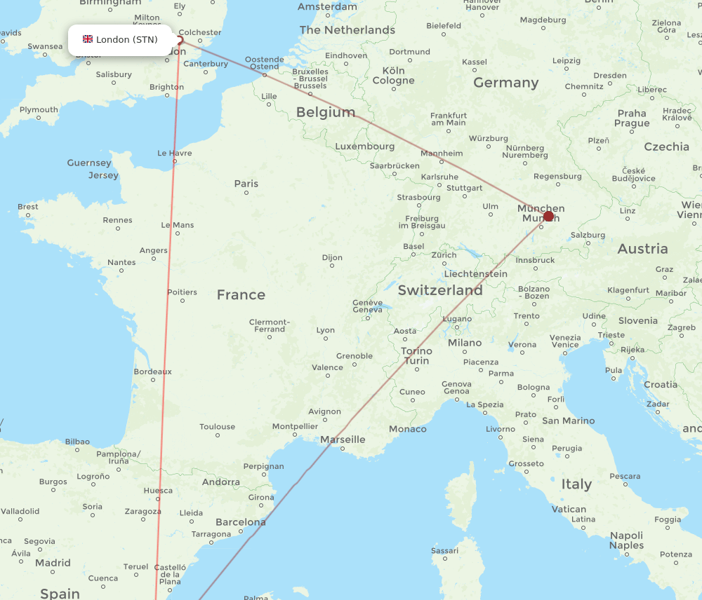 STN-ALC flight routes