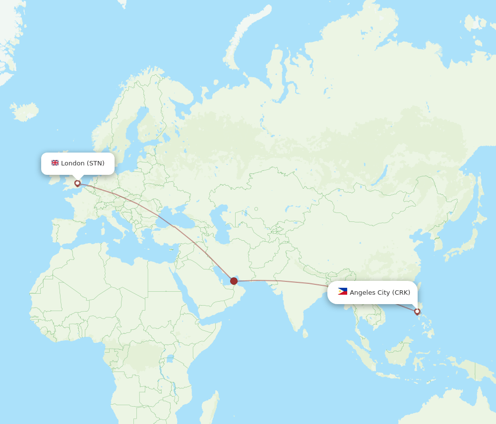 STN to CRK flights and routes map