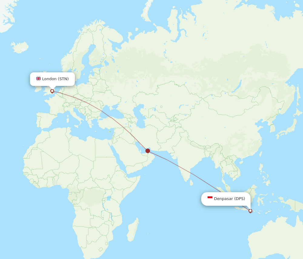 STN-DPS flight routes